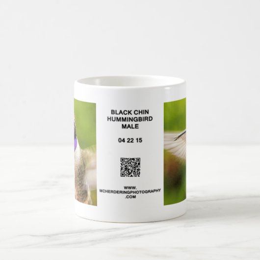 Männliche schwarze Chin-Kolibri-Tasse Kaffeetasse (Mittel)