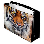 Männliche sibirischer Tiger-Farben-Fotografie Große Geschenktüte (Rückseite Schrägansicht)