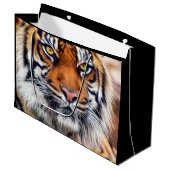 Männliche sibirischer Tiger-Farben-Fotografie Große Geschenktüte (Vorderseite Schrägansicht)
