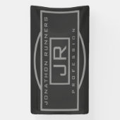 Männliche Sporty Geometric Gray & Dark Grays Banner (Vertikal)