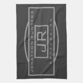 Männliche Sporty Geometric Gray & Dark Grays Geschirrtuch (Vertikal)