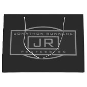 Männliche Sporty Geometric Gray & Dark Grays Große Geschenktüte (Vorderseite)