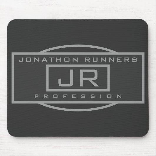 Männliche Sporty Geometric Gray & Dark Grays Mousepad (Vorne)