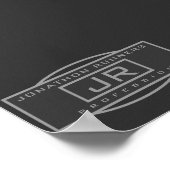 Männliche Sporty Geometric Gray & Dark Grays Poster (Ecke)