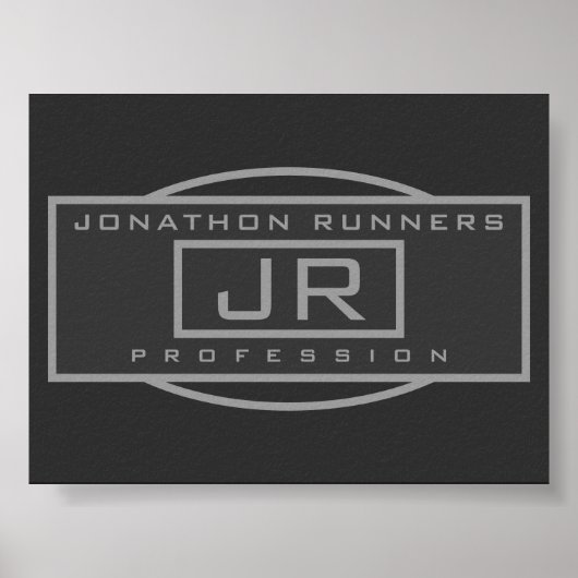 Männliche Sporty Geometric Gray & Dark Grays Poster (Vorne)