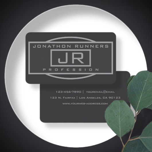 Männliche Sporty Geometric Gray & Dark Grays Visitenkarte