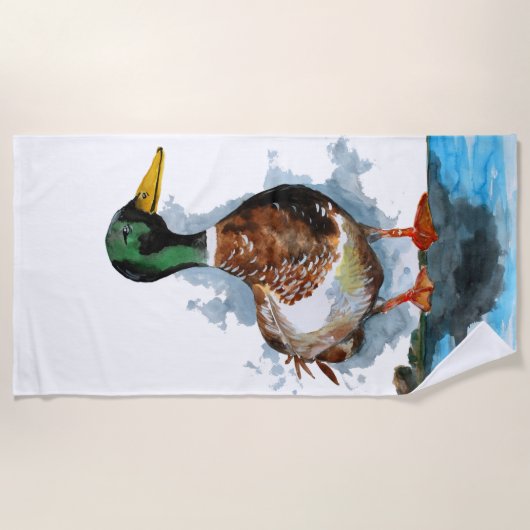 Männliche Stockente Strandtuch (Vorderseite)