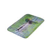 Männliche Stockentenente, die auf das Wasser Badematte (Schrägansicht)