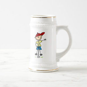 Männliche Stockfigur Golfer Bierglas