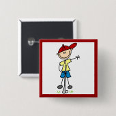 Männliche Stockfigur Golfer Button (Vorne & Hinten)