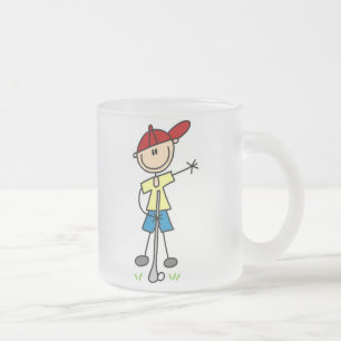 Männliche Stockfigur-Golfer Mattglastasse