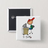 Männliche Stockfigur Web-Surfer Button (Vorne & Hinten)