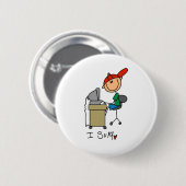 Männliche Stockfigur Web-Surfer Button (Vorne & Hinten)