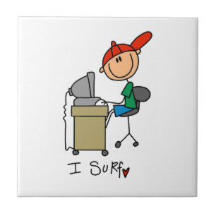 Männliche Stockfigur Web-Surfer Fliese
