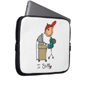 Männliche Stockfigur Web-Surfer Laptopschutzhülle (Vorne Rechts)