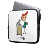 Männliche Stockfigur Web-Surfer Laptopschutzhülle (Vorderseite Links)
