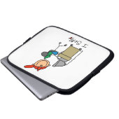 Männliche Stockfigur Web-Surfer Laptopschutzhülle (Vorne Knopf)