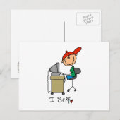 Männliche Stockfigur Web-Surfer Postkarte (Vorne/Hinten)