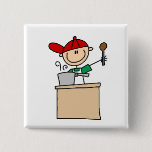 Männliche Strichmännchen-Koch-T - Shirts und Button