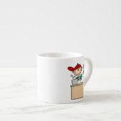 Männliche Strichmännchen-Kochfigur Espressotasse (Vorderseite Rechts)