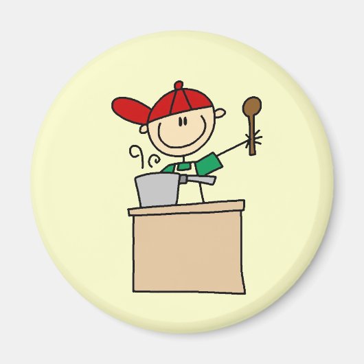 Männliche Strichmännchen-Kochfigur Magnet (Vorne)