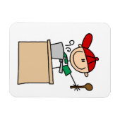 Männliche Strichmännchen-Kochfigur Magnet (Horizontal)