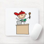 Männliche Strichmännchen-Kochfigur Mousepad (Mit Mouse)