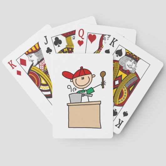 Männliche Strichmännchen-Kochfigur Spielkarten (Rückseite)