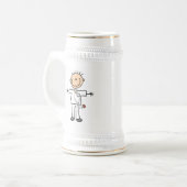 Männliche Strichmännchen-Krankenschwester Bierglas (Vorderseite Links)