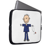 Männliche Strichmännchen-Krankenschwester - Blau Laptopschutzhülle (Vorne Rechts)