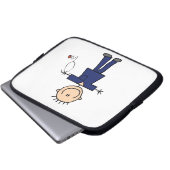 Männliche Strichmännchen-Krankenschwester - Blau Laptopschutzhülle (Vorne Knopf)
