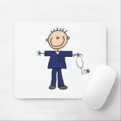 Männliche Strichmännchen-Krankenschwester - Blau Mousepad (Mit Mouse)