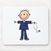 Männliche Strichmännchen-Krankenschwester - Blau Mousepad (Vorne)