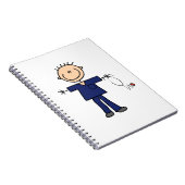 Männliche Strichmännchen-Krankenschwester - Blau Notizblock (Rechte Seite)