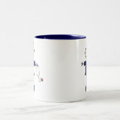 Männliche Strichmännchen-Krankenschwester - Blau Zweifarbige Tasse (Mittel)