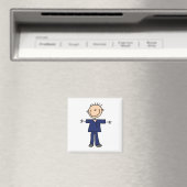 Männliche Strichmännchen-Krankenschwester - Blauer Magnet (In Situ (Geschirrspüler))