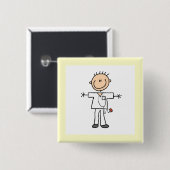 Männliche Strichmännchen-Krankenschwester Button (Vorne & Hinten)