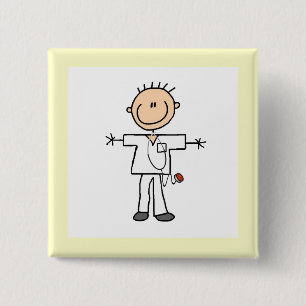 Männliche Strichmännchen-Krankenschwester Button