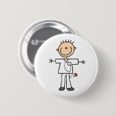 Männliche Strichmännchen-Krankenschwester Button (Vorne & Hinten)