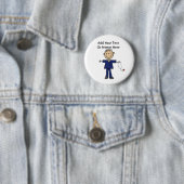 Männliche Strichmännchen-Krankenschwester-HilfsT - Button (Beispiel)