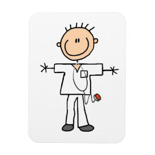 Männliche Strichmännchen-Krankenschwester Magnet