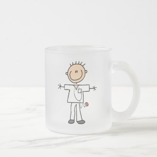 Männliche Strichmännchen-Krankenschwester Mattglastasse (Rechts)