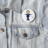 Männliche Strichmännchen-Krankenschwester mittelhe Button (Beispiel)