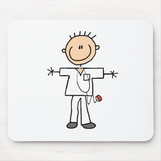 Männliche Strichmännchen-Krankenschwester Mousepad (Vorne)