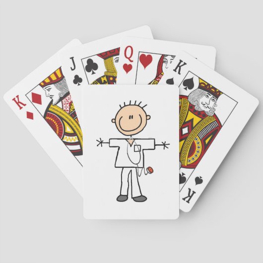 Männliche Strichmännchen-Krankenschwester Spielkarten (Rückseite)