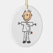 Männliche Strichmännchen-Krankenschwester-T - Keramik Ornament (Rechts)