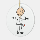 Männliche Strichmännchen-Krankenschwester-T - Keramik Ornament (Links)