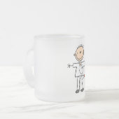 Männliche Strichmännchen-Krankenschwester-T-Shirts Mattglastasse (Vorderseite Links)