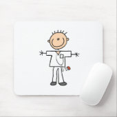 Männliche Strichmännchen-Krankenschwester-T-Shirts Mousepad (Mit Mouse)