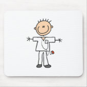 Männliche Strichmännchen-Krankenschwester-T-Shirts Mousepad (Vorne)